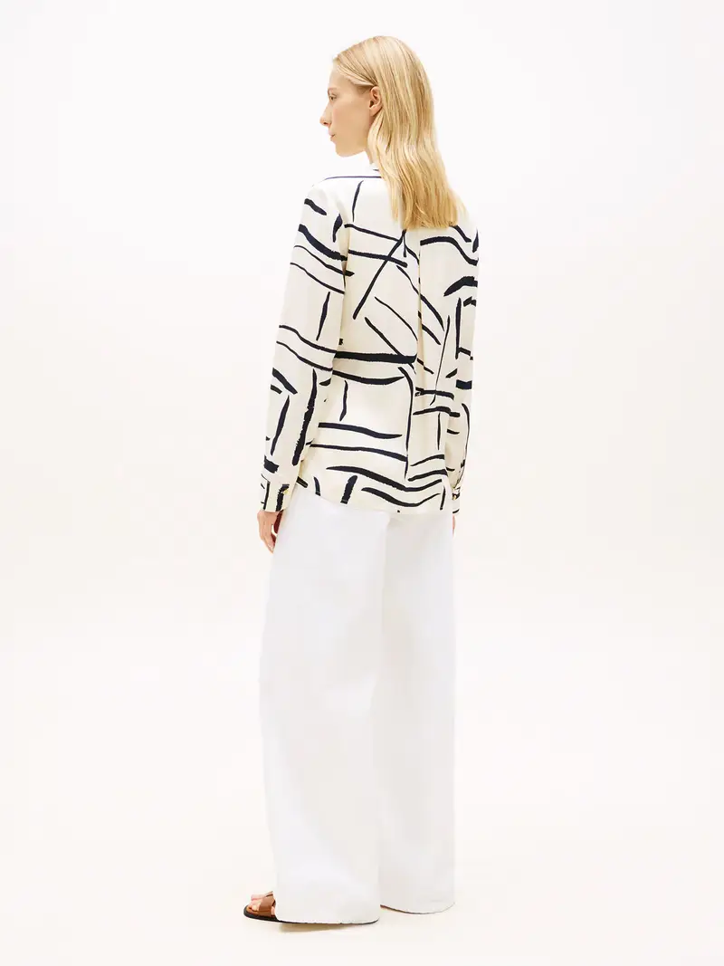 Camicia da donna nero / bianco naturale miniatura 3