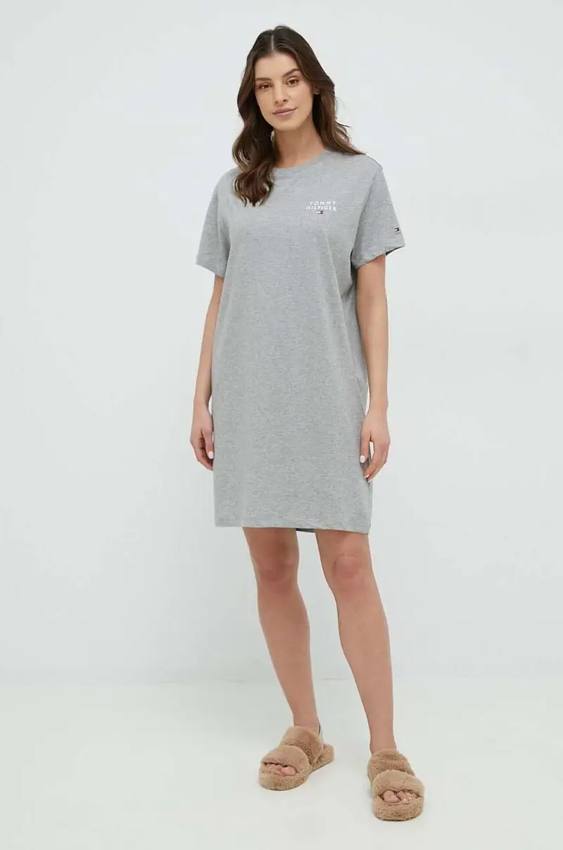 camicia da notte di lana Grigio miniatura 2