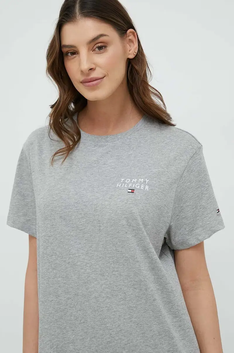 camicia da notte di lana Grigio miniatura 4