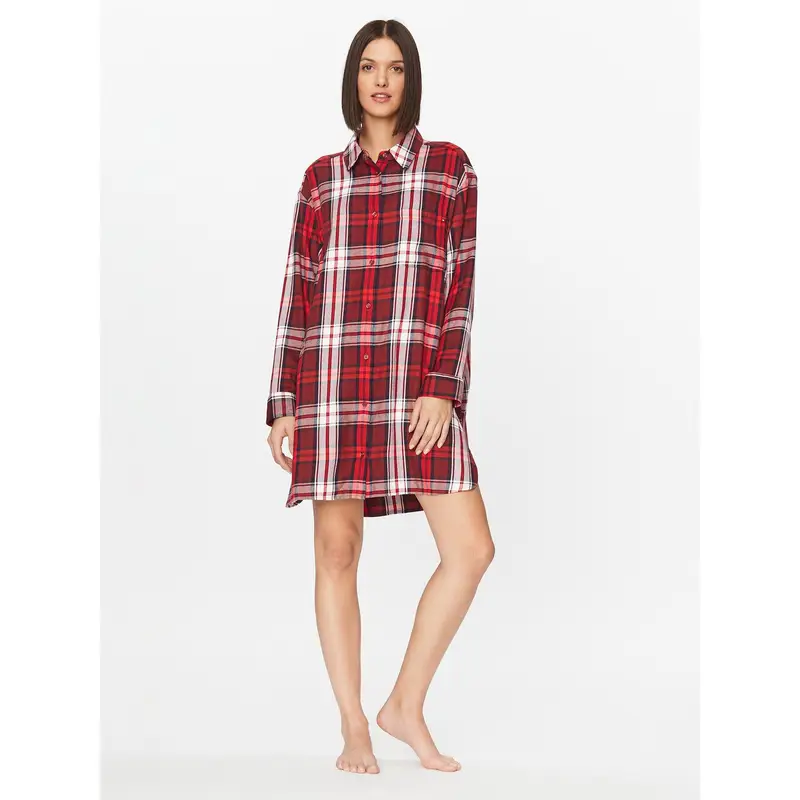 Camicia da notte UW0UW04874 Rosso Relaxed Fit