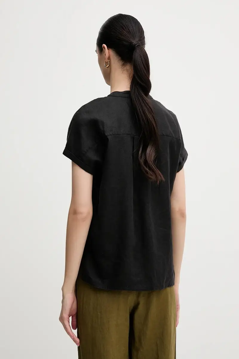 camicia di lino colore nero WW0WW44715 miniatura 3