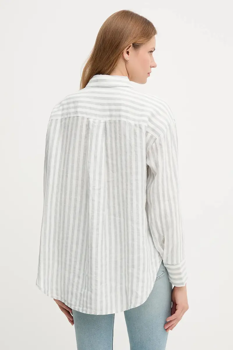 camicia di lino donna colore bianco WW0WW46509 miniatura 3