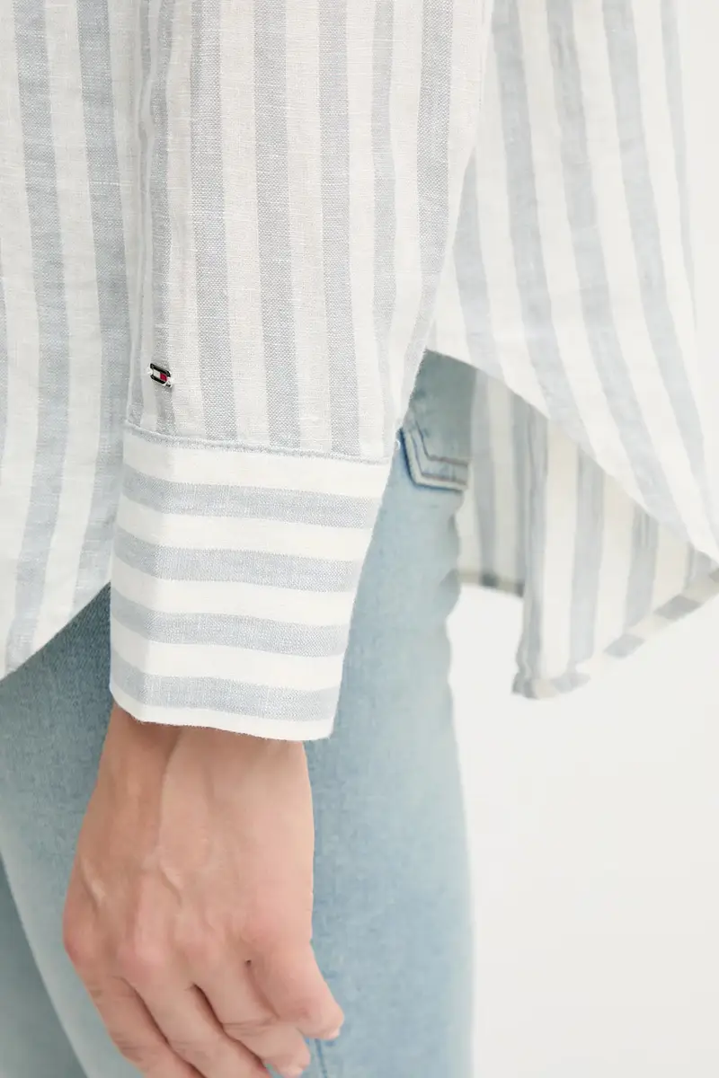 camicia di lino donna colore bianco WW0WW46509 miniatura 5