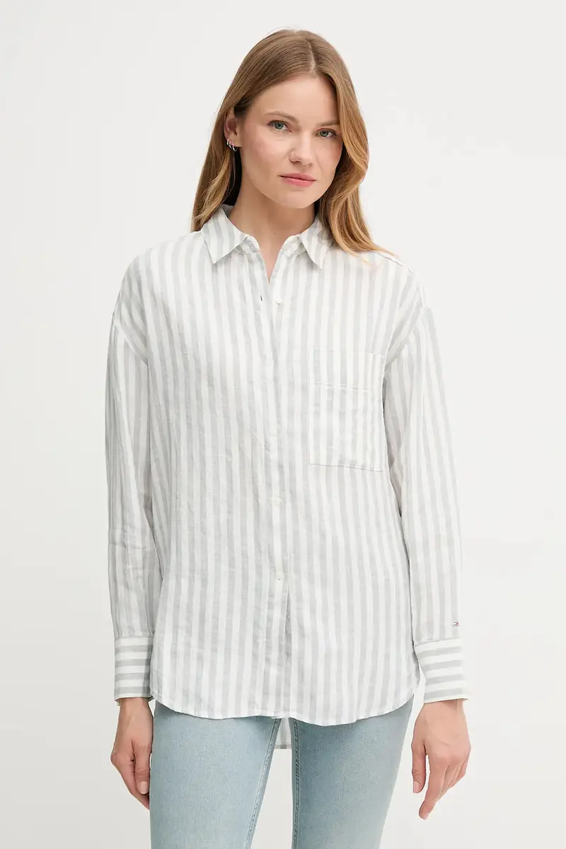 camicia di lino donna colore bianco WW0WW46509