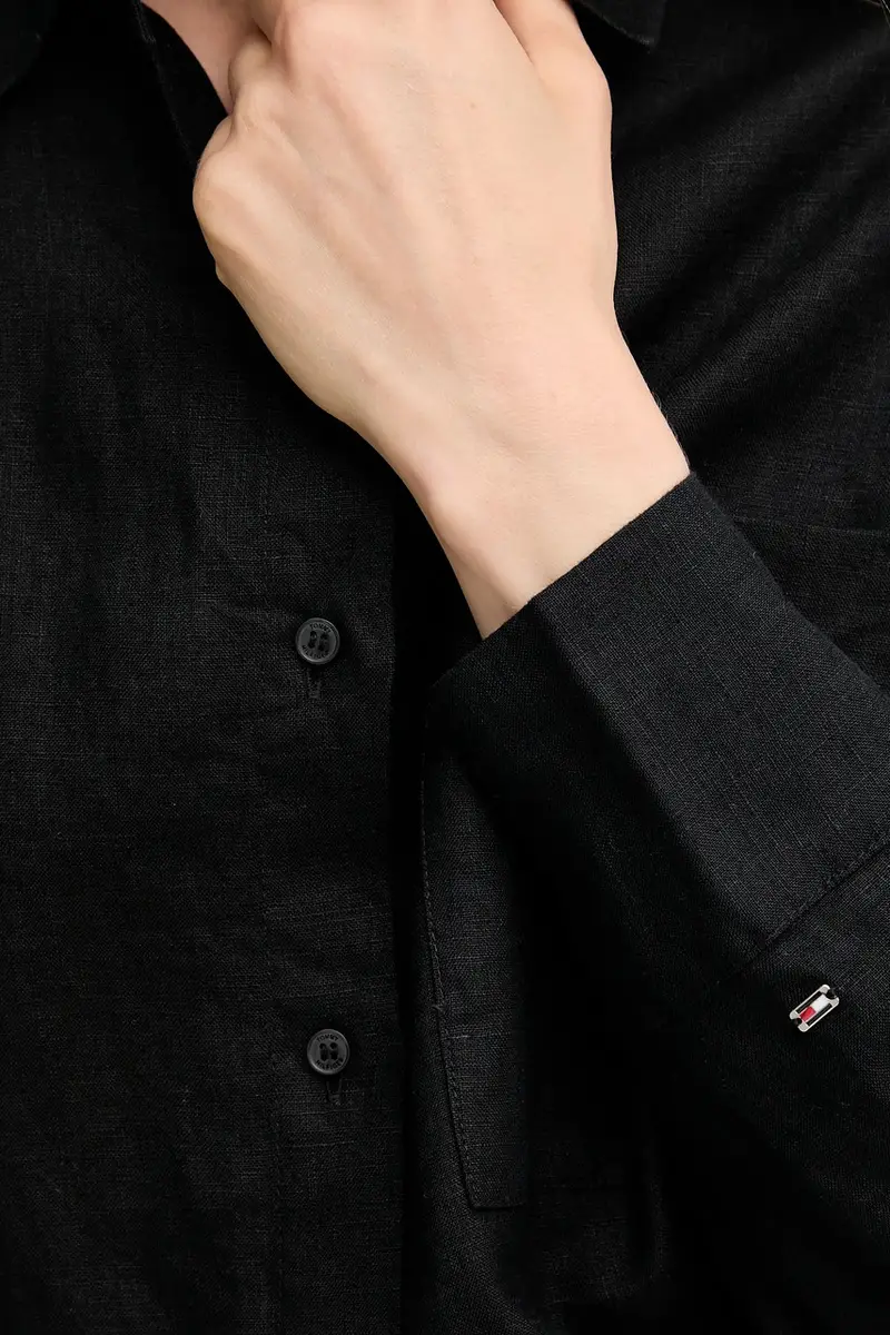 camicia di lino donna colore nero WW0WW46509 miniatura 5