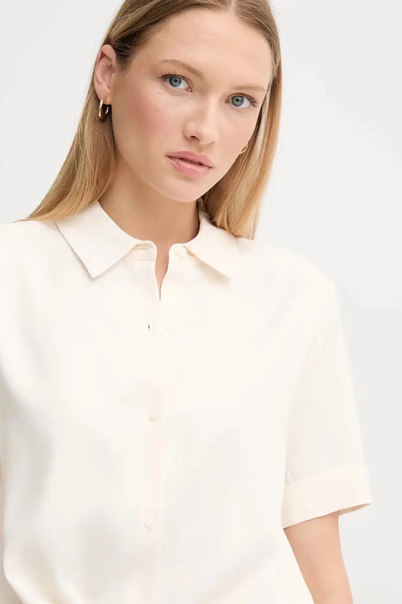 camicia donna colore beige WW0WW44683 miniatura 4