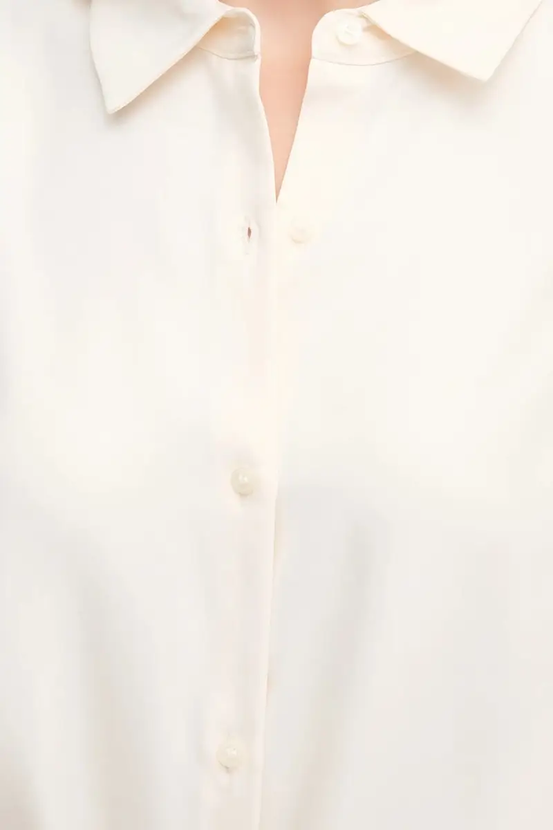 camicia donna colore beige WW0WW44683 miniatura 5