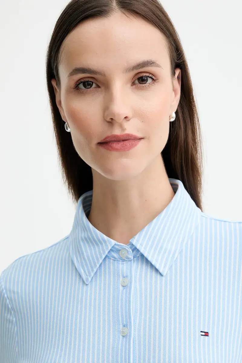 camicia donna colore bianco WW0WW43528 Blu miniatura 4