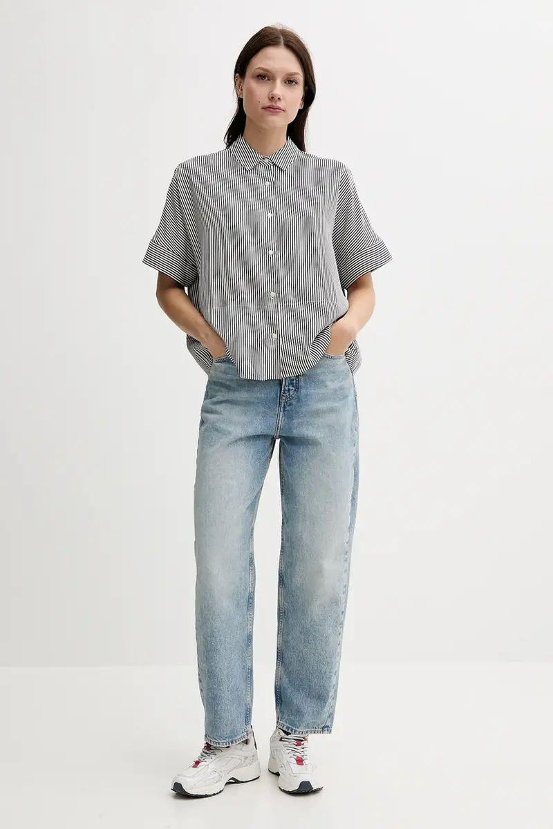 camicia donna colore blu navy WW0WW45883 miniatura 2