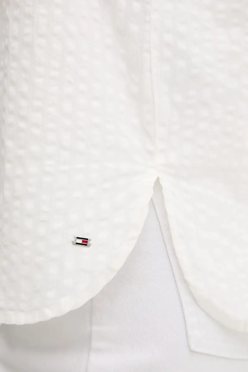 camicia in cotone donna colore beige WW0WW46805 miniatura 5