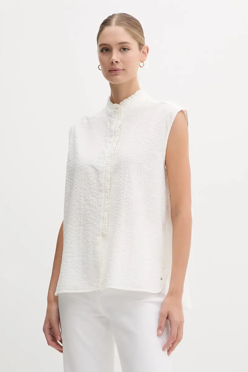 camicia in cotone donna colore beige WW0WW46805