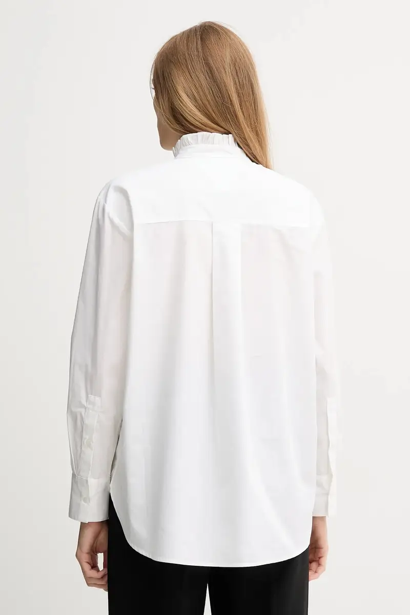 camicia in cotone donna colore beige WW0WW46848 miniatura 3