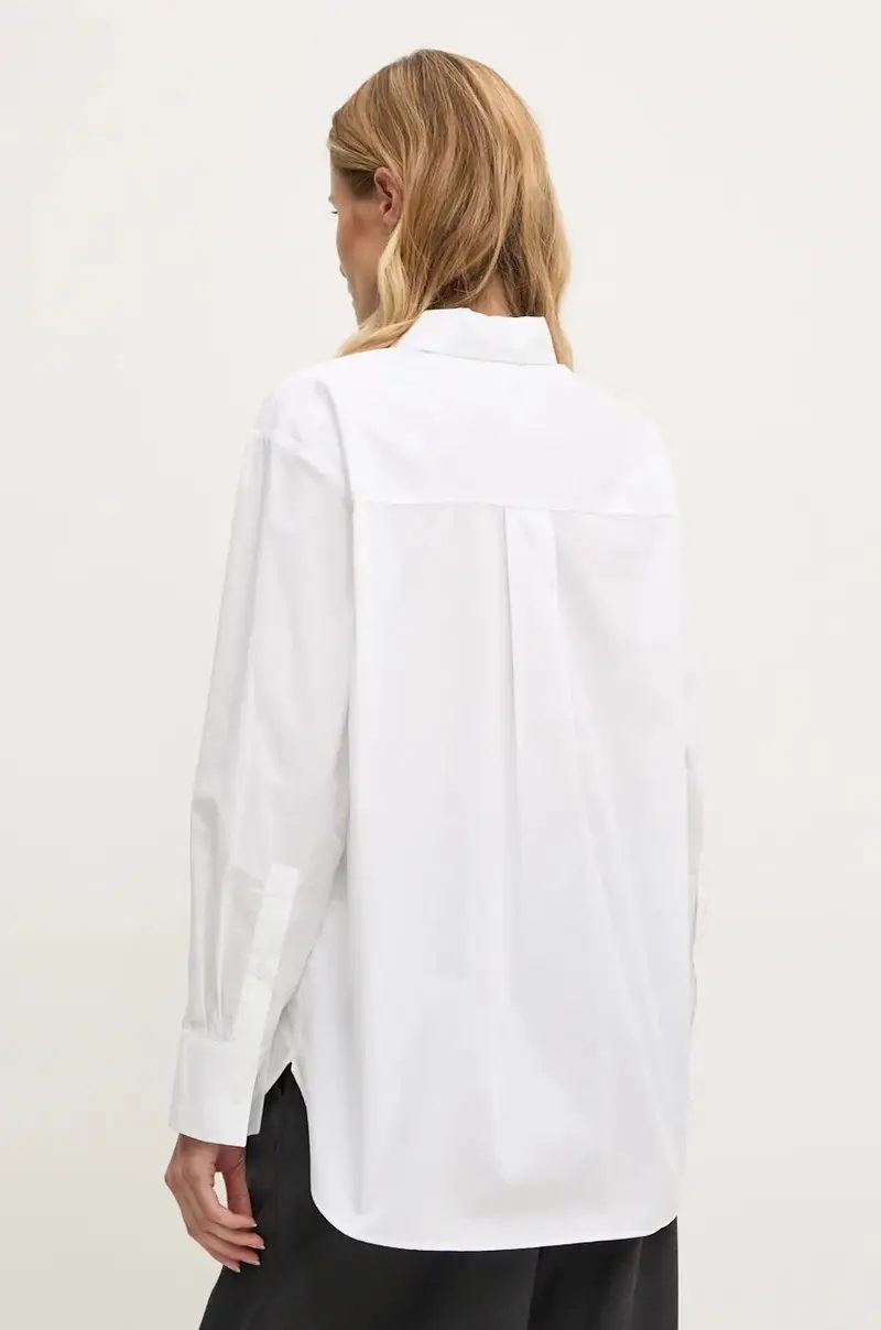 camicia in cotone donna colore bianco miniatura 3