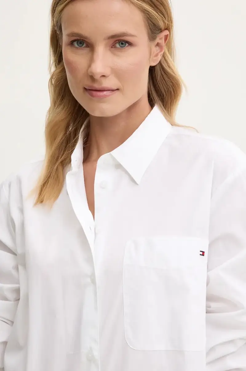 camicia in cotone donna colore bianco miniatura 4