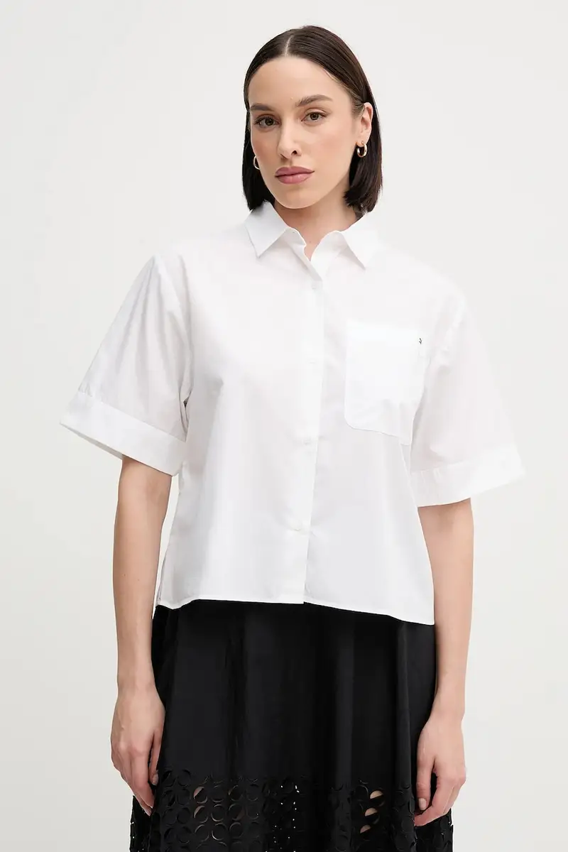 camicia in cotone donna colore bianco WW0WW44717