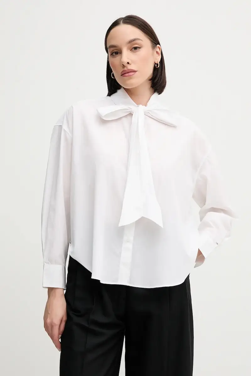 camicia in cotone donna colore bianco WW0WW44722