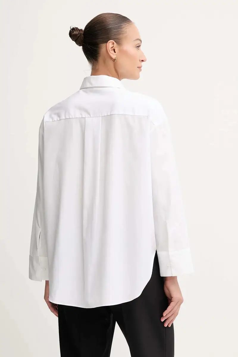 camicia in cotone donna colore bianco WW0WW46599 miniatura 3