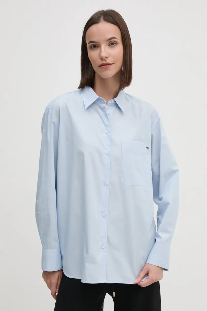 camicia in cotone donna colore blu
