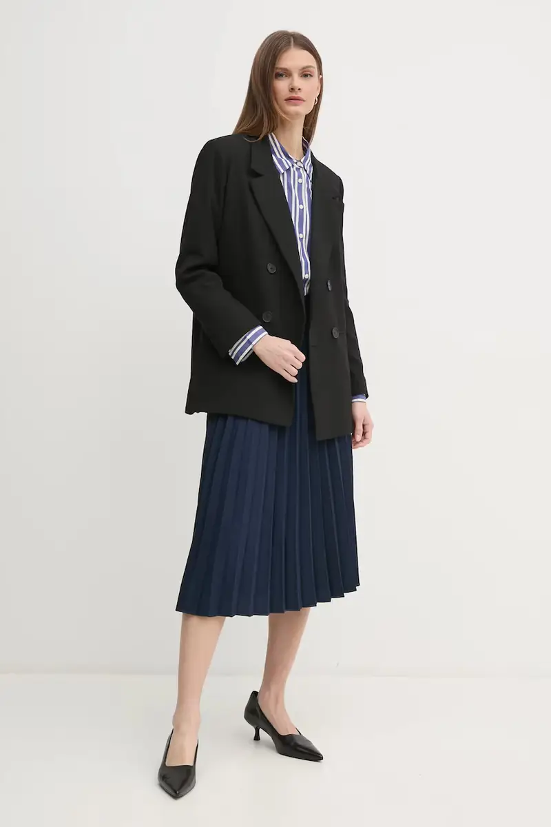 camicia in cotone donna colore blu navy miniatura 2