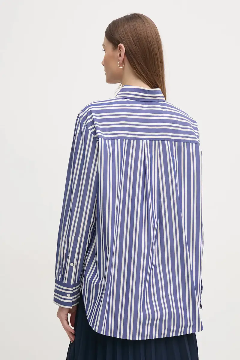 camicia in cotone donna colore blu navy miniatura 3