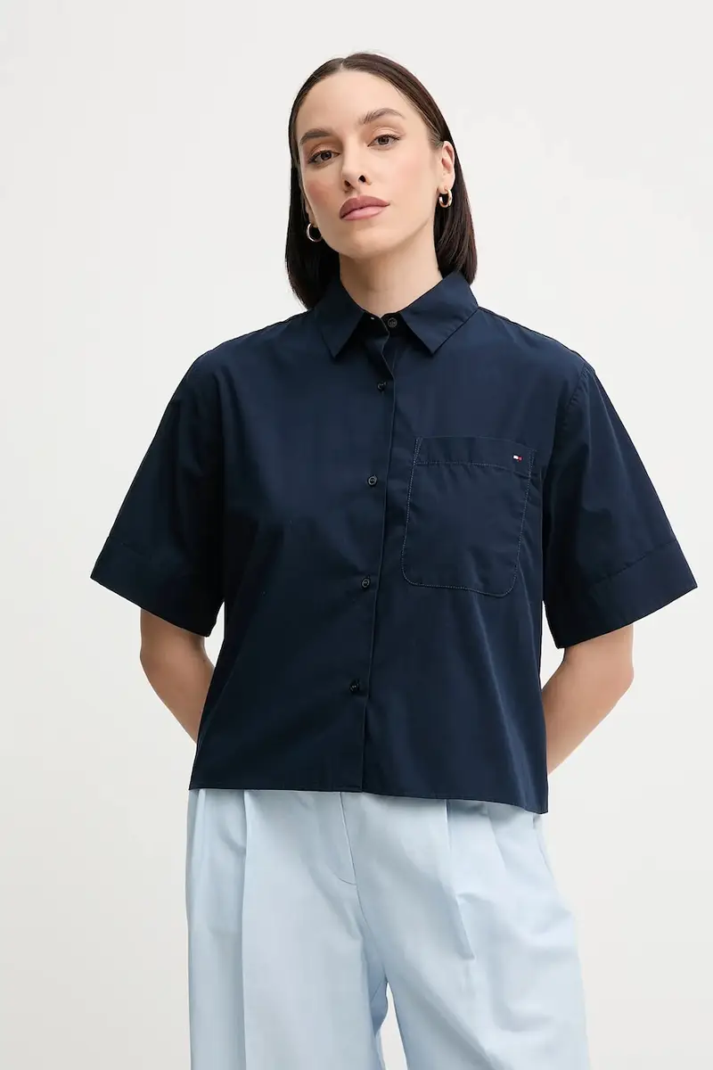 camicia in cotone donna colore blu navy WW0WW44717