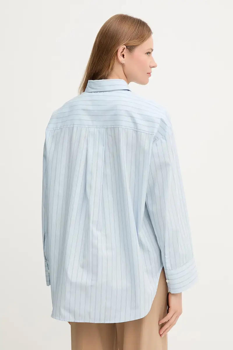 camicia in cotone donna colore blu WW0WW45892 miniatura 3