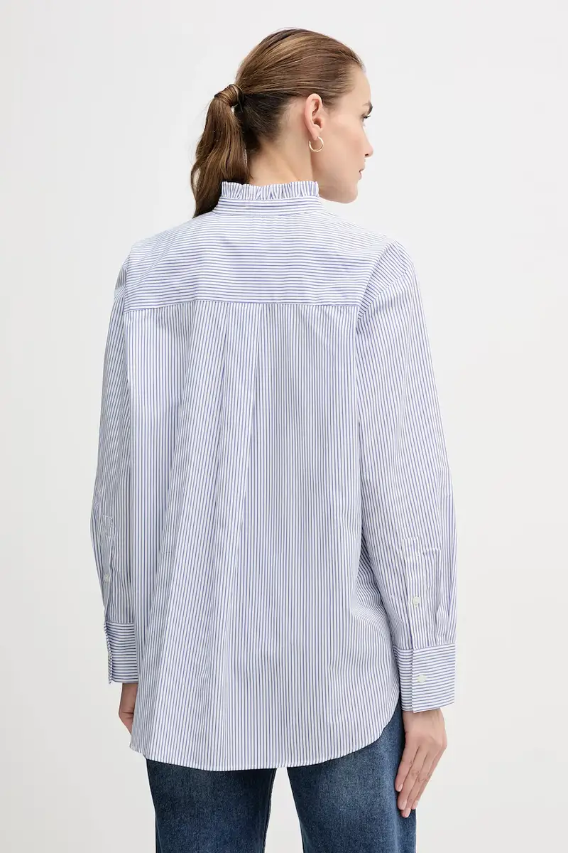 camicia in cotone donna colore blu WW0WW46848 miniatura 3