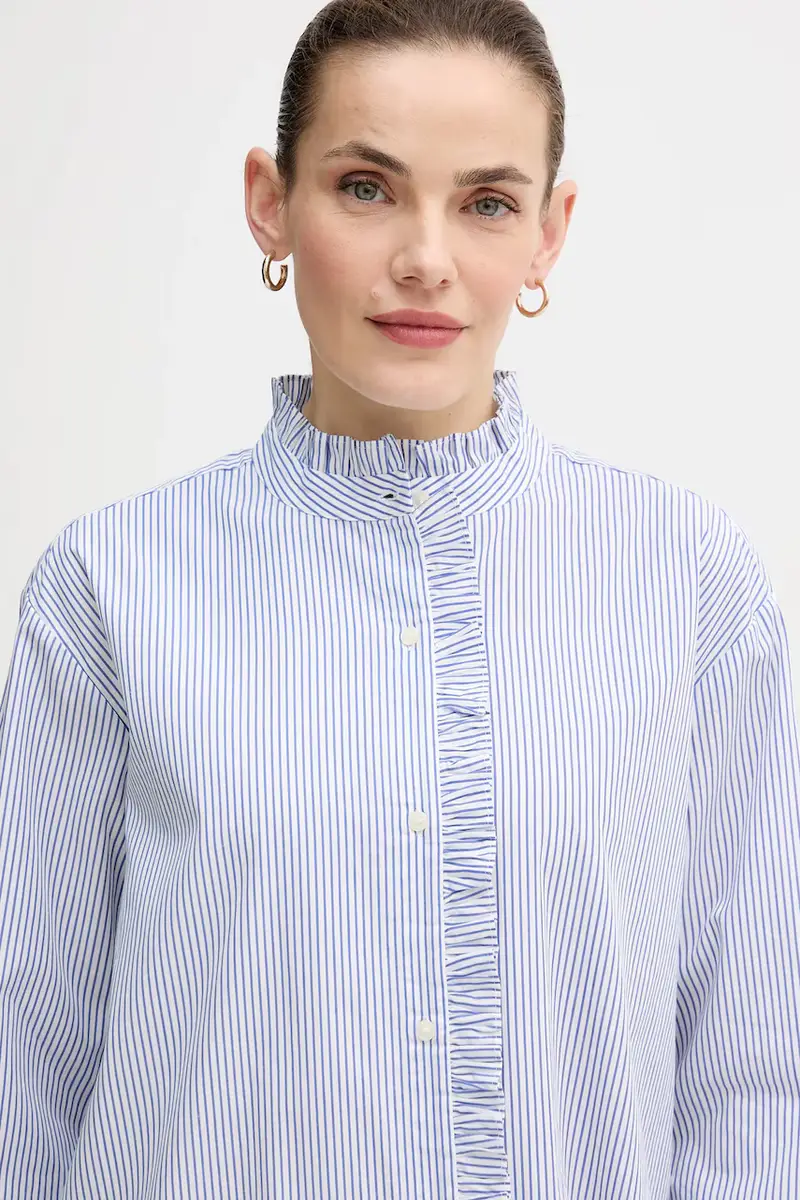 camicia in cotone donna colore blu WW0WW46848 miniatura 4