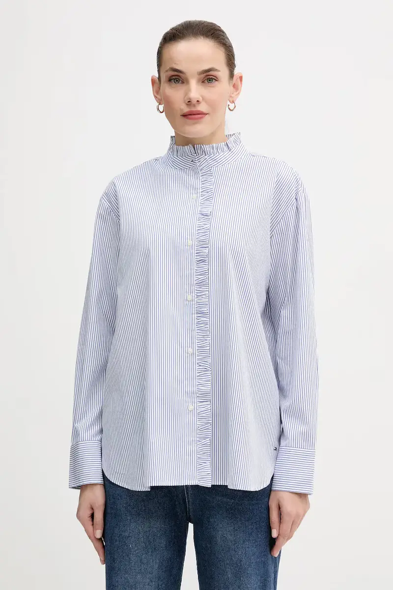 camicia in cotone donna colore blu WW0WW46848