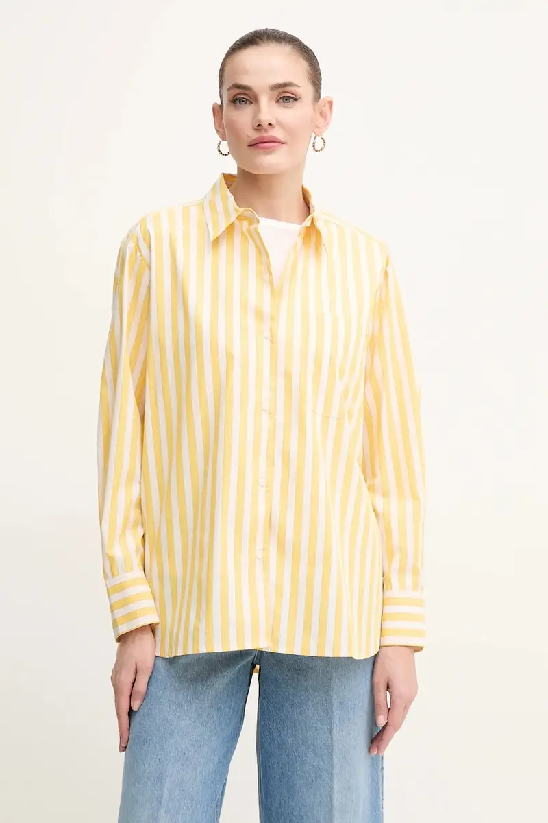 camicia in cotone donna colore giallo