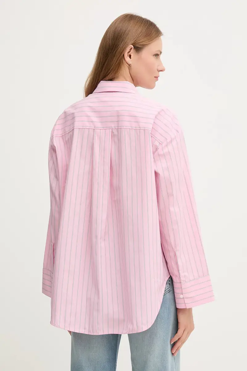 camicia in cotone donna colore rosa WW0WW45892 miniatura 3