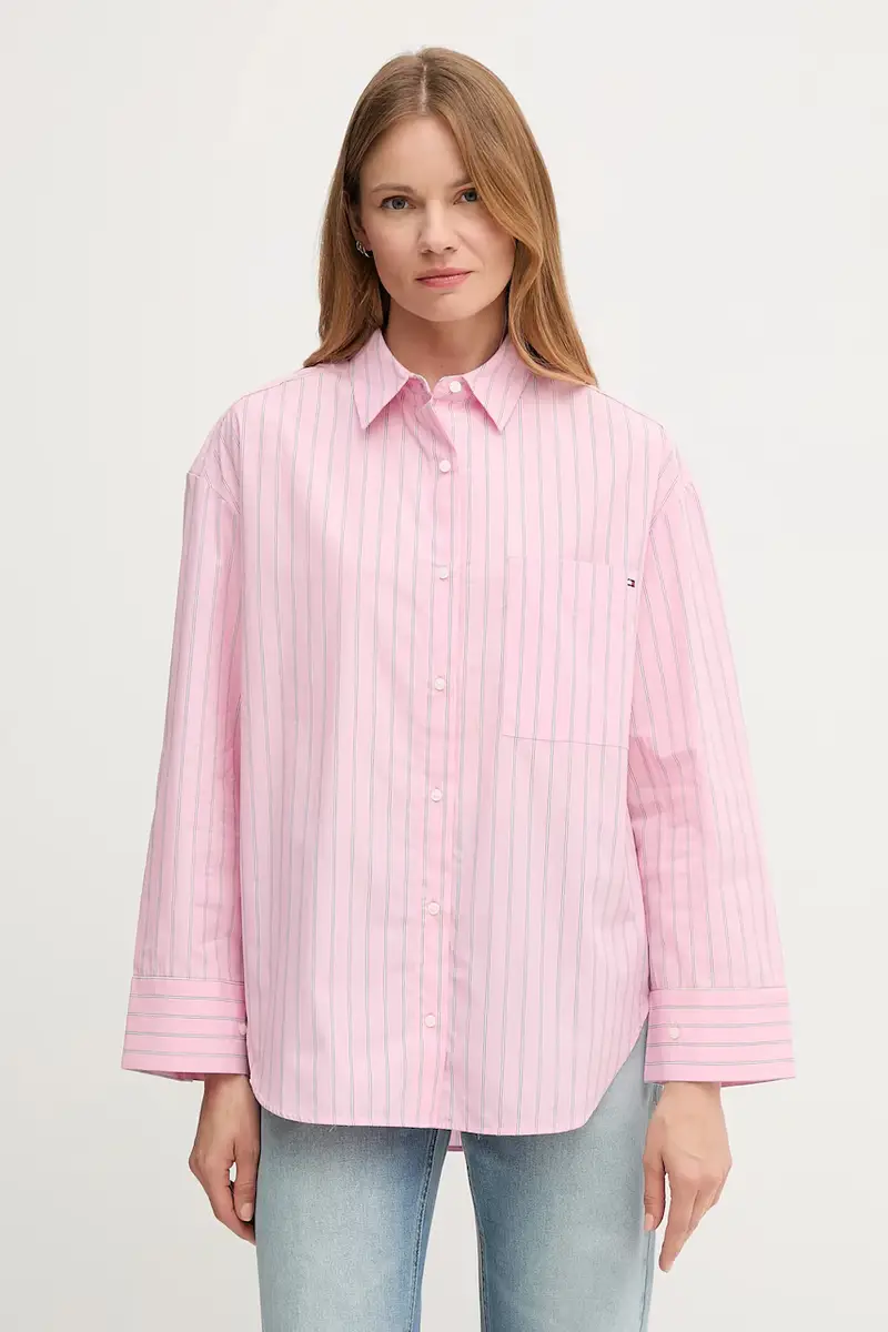 camicia in cotone donna colore rosa WW0WW45892