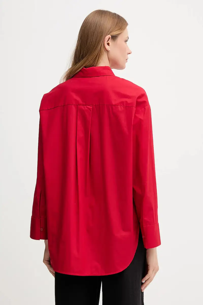 camicia in cotone donna colore rosso WW0WW45892 miniatura 3