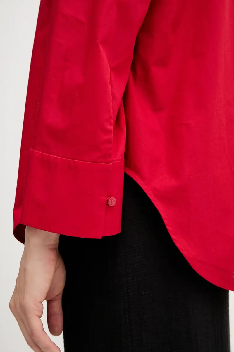 camicia in cotone donna colore rosso WW0WW45892 miniatura 5