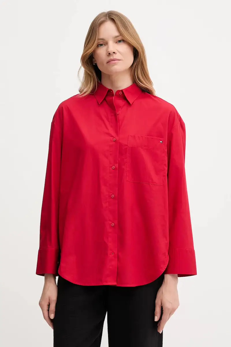 camicia in cotone donna colore rosso WW0WW45892