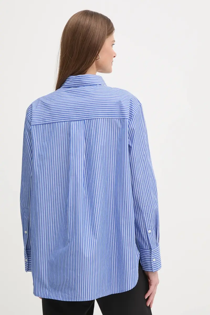 camicia in cotone donna colore violetto miniatura 3