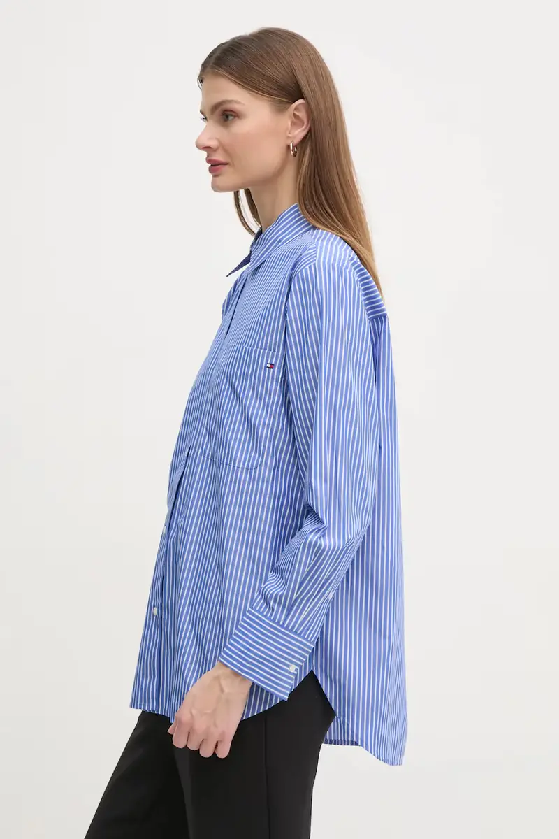 camicia in cotone donna colore violetto miniatura 4