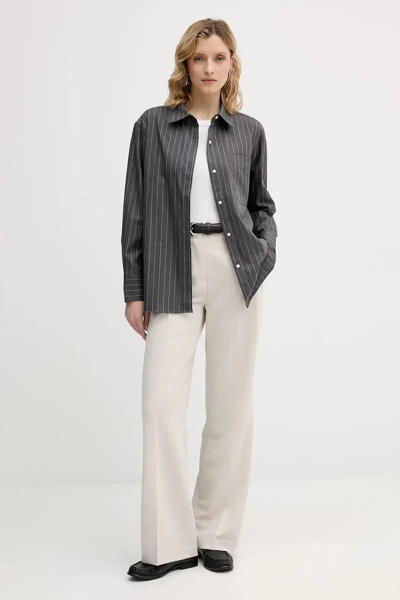 camicia in cotone Grigio miniatura 2