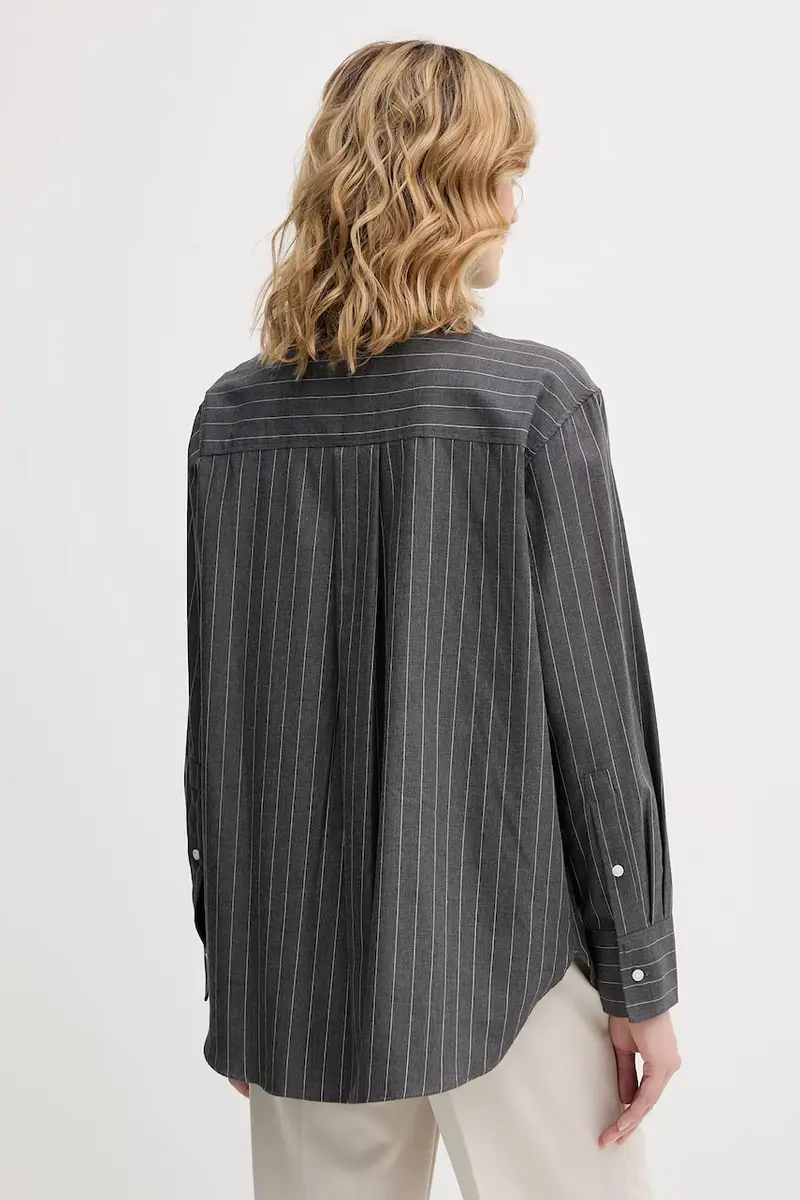 camicia in cotone Grigio miniatura 3