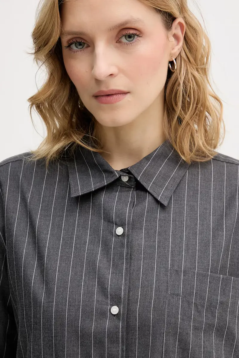 camicia in cotone Grigio miniatura 4