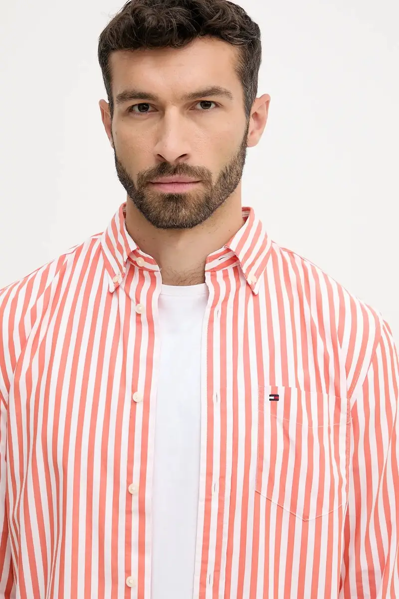 camicia in cotone uomo colore arancione MW0MW39451 miniatura 4