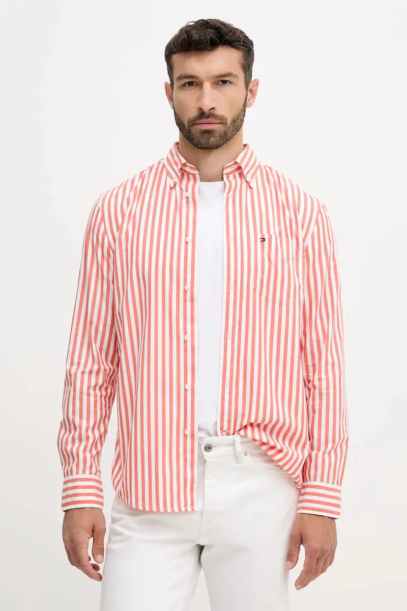 camicia in cotone uomo colore arancione MW0MW39451