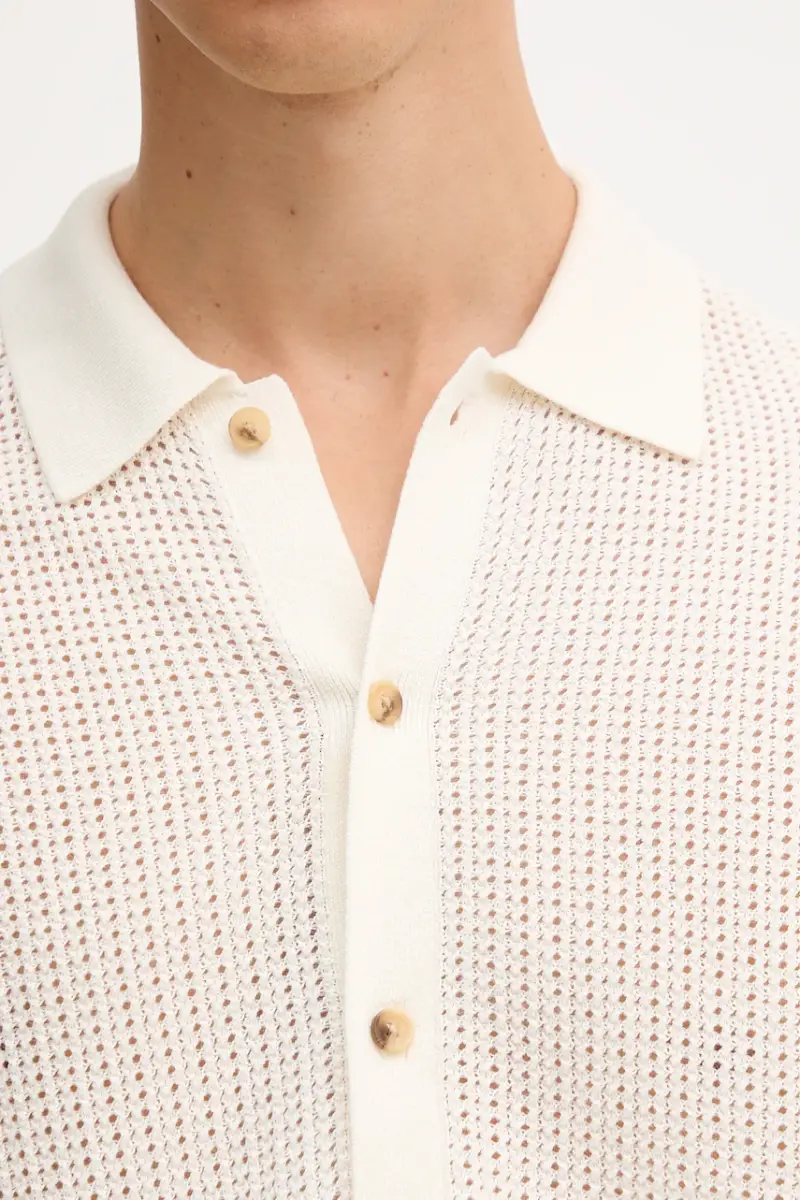 camicia in cotone uomo colore beige MW0MW39530 miniatura 5