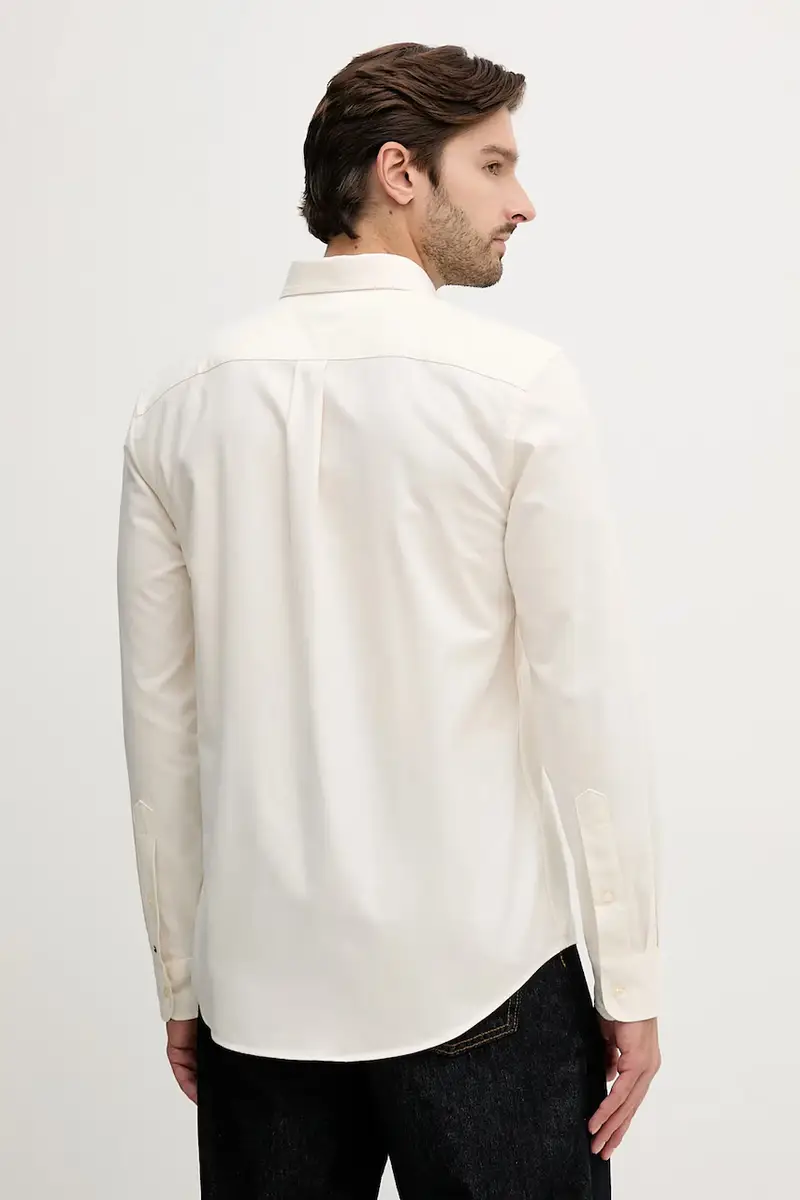 camicia in cotone uomo colore beige MW0MW40890 miniatura 3