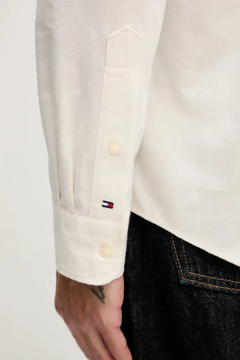 camicia in cotone uomo colore beige MW0MW40890 miniatura 5