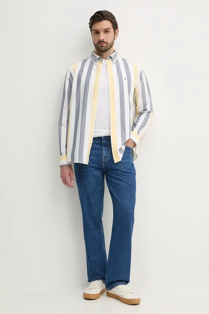 camicia in cotone uomo colore bianco MW0MW39160 miniatura 2