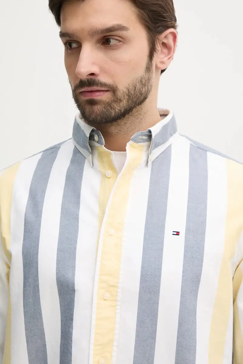 camicia in cotone uomo colore bianco MW0MW39160 miniatura 4
