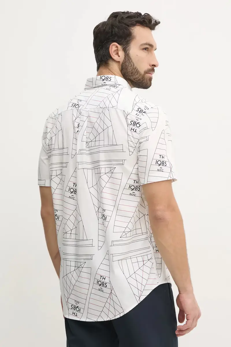 camicia in cotone uomo colore bianco MW0MW39267 miniatura 3