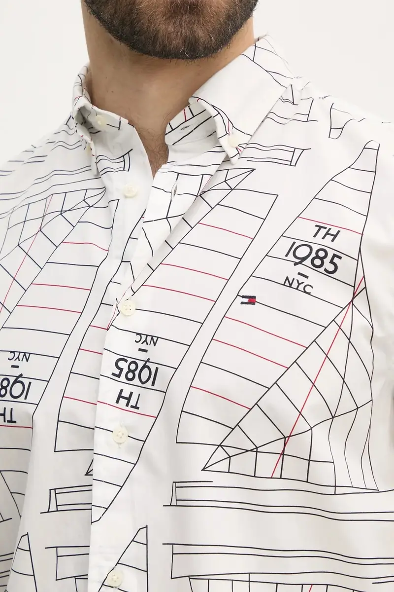 camicia in cotone uomo colore bianco MW0MW39267 miniatura 5