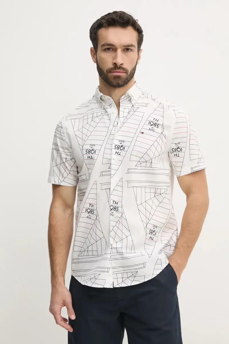 camicia in cotone uomo colore bianco MW0MW39267